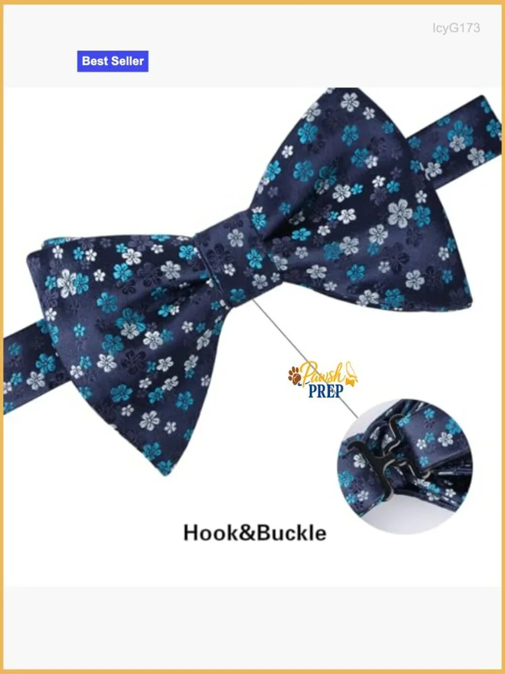 Pre-Tied Floral Bow Tie & Pocket Square Set, Silk Feel Polyester, Formal Wear